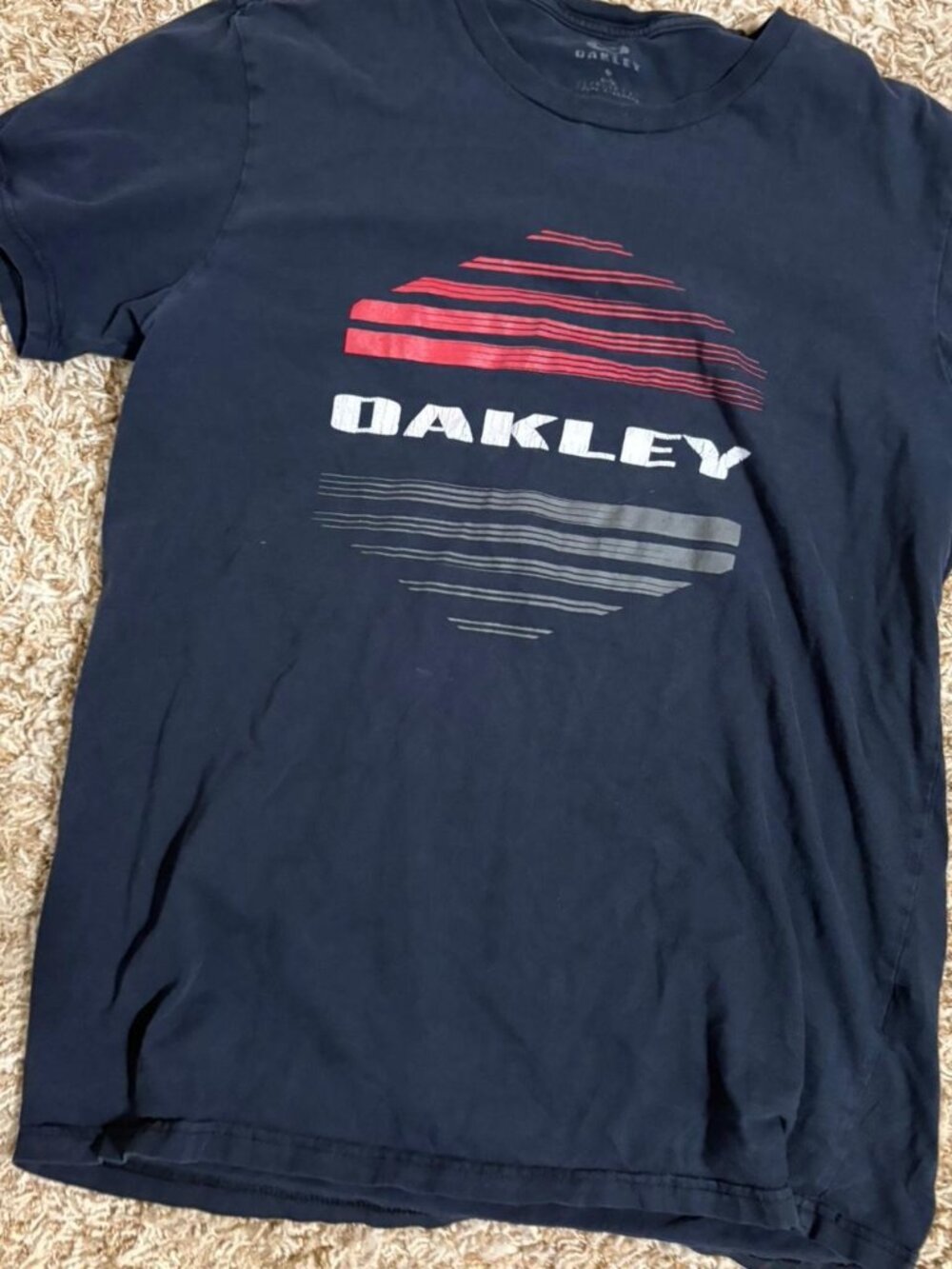 Oakley Navy Blue Graphic T-Shirt Mens M Skater Tee
